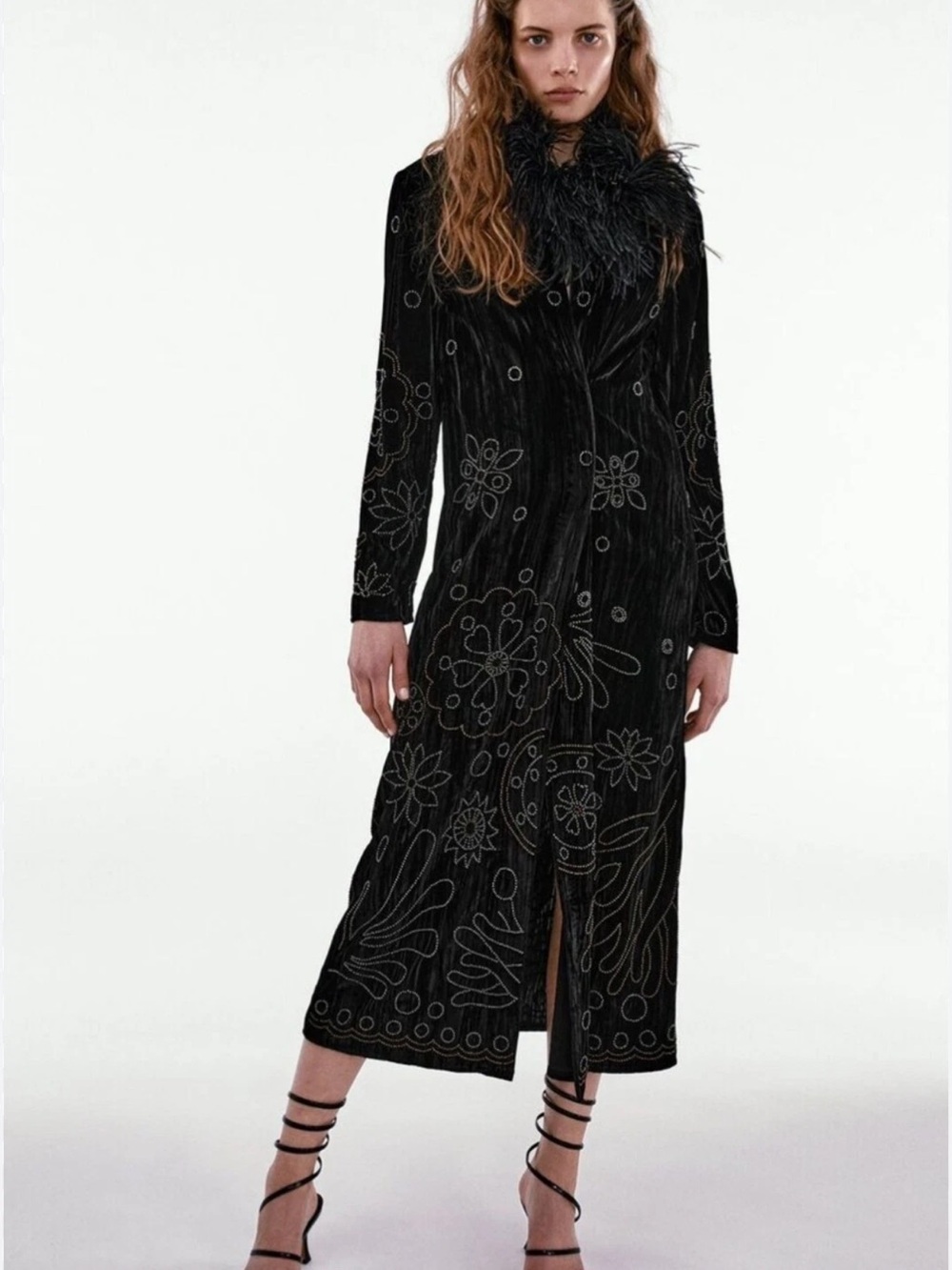 ZARA Beaded Velvet Kimono Limited Edition